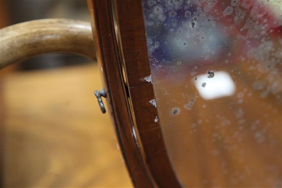 A Regency style mahogany kidney shaped dressing table 88cm.